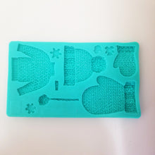Ladda upp bild till gallerivisning, 5 i 1 Stickat Tröja Handskar Mössa Silikonform Jul Dekoration Hobby 5 in 1 Knit Sweater Glove Hat Silicone Mold Christmas Cake Decortion Hobby Cake Decoration