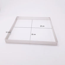 Ladda upp bild till gallerivisning, Fyrkant Perforerad Paj Tårtring Pia Square Perforated Tart Pie Ring 20*20*2cm