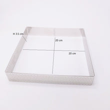Ladda upp bild till gallerivisning, Fyrkant Perforerad Paj Tårtring Pja Square Perforated Tart Pie Ring 20*20*3.5cm