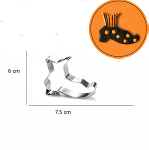 6st/Pack Halloween Utstickare Pepparkaksformar med stenciler Collection A