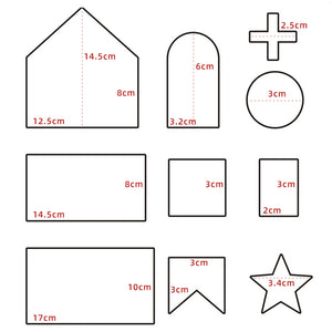10 St/Pack 3D  Pepparkakshus  Pepparkaksform  Hus