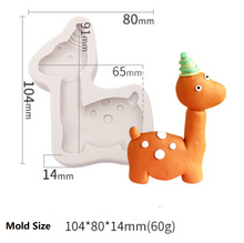 Ladda upp bild till gallerivisning, 5 St/Pack  Dinosaurier Silikonform  Collection 1 (4 S &amp; M &amp; 1 Stor) 5 PCS/Set Dinosaur Silicon Mold (4 S M &amp; 1 Big)
