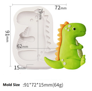5 St/Pack  Dinosaurier Silikonform  Collection 1 (4 S & M & 1 Stor) 5 PCS/Set Dinosaur Silicon Mold (4 S M & 1 Big)