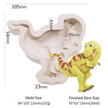Ladda upp bild till gallerivisning, 5 St/Pack Dinosaurier Silikonform Collection 4 (4 S M &amp; 1 Stor) 5 PCS/Set Dinosaur Silicon Mold (4 S M &amp; 1 Big) Fondant Lera Formar Fondant Clay Mold
