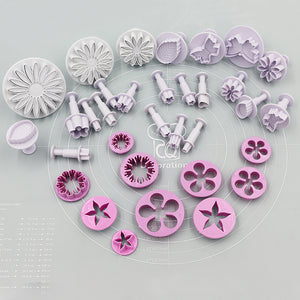 33 St/Pack Fondant Utsickare Blommor Löv Fjärilar  33 PCS/Set Fondant Flower & Leaves Pattern Cutters