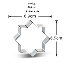Ladda upp bild till gallerivisning, 8 St/Pack Eid Ramadan Muslim Fest Utstickare Med Stenciler Stål Måne Stjärna Mögel Eid Fondant Kaka Bakaning 8 PCS/Set Eid Ramadan Muslim Holiday Cookie Cutters قطاعة البسكويتا لعيد رمضان
