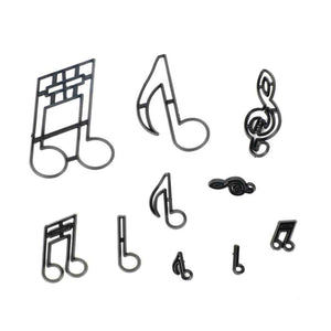 10 St/Pack Extra Stora Musiknot Utstickare Fondant Patchwork Utstickare