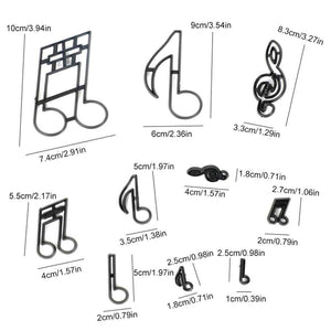 10 St/Pack Extra Stora Musiknot Utstickare Fondant Patchwork Utstickare
