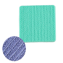 Ladda upp bild till gallerivisning, 4 St/Pack Små Stickat Mönster Silikonform Silikonmatta 4 PCS/SET Small Knitting Pattern Fondant Silicone Mould ＆Mat
