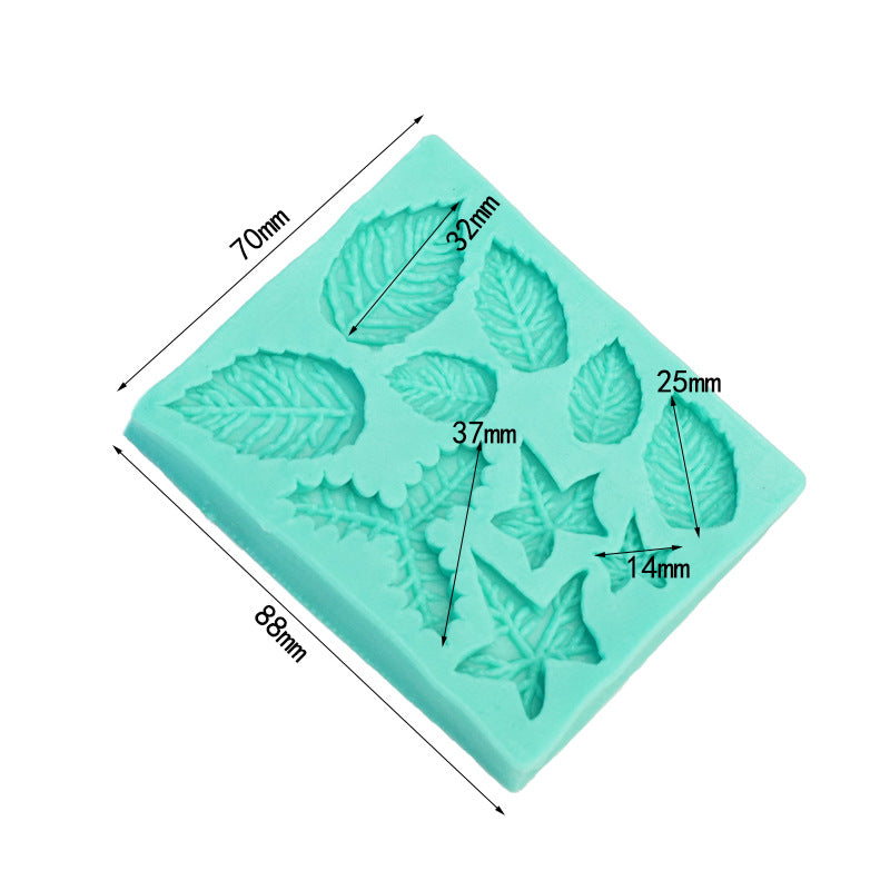10 i 1  Sockerpasta Fondant Choklad Silikonform  Blandade Blad