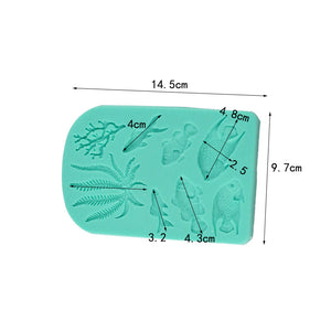 8 i 1  Bland Tropiska Havsfiskar &  Havsgräs Silikonform Tårta Dekoration Sockerpasta Isomalt Lera 8 in 1 Mixed Big Tropical Ocean Fishes & Sea Grass Fondant Clay Silicone Mold Cake Decroration
