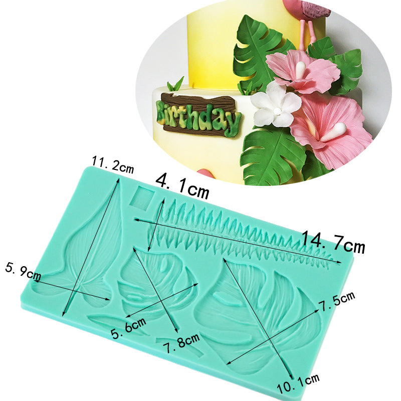 6 i 1 Blandad Tropiske Blader Silikonformar  6 in 1 Mixed Tropical Leaves Silicone Mold