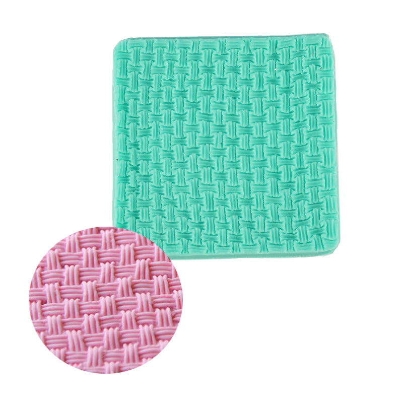 4 St/Pack Små Stickat Mönster Silikonform Silikonmatta 4 PCS/SET Small Knitting Pattern Fondant Silicone Mould ＆Mat