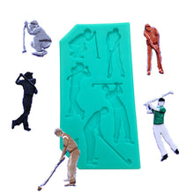 Ladda upp bild till gallerivisning, 6 i 1 Sockerpasta Silikonform Golf  6 in 1 Golf Fondant  Silicone Mold
