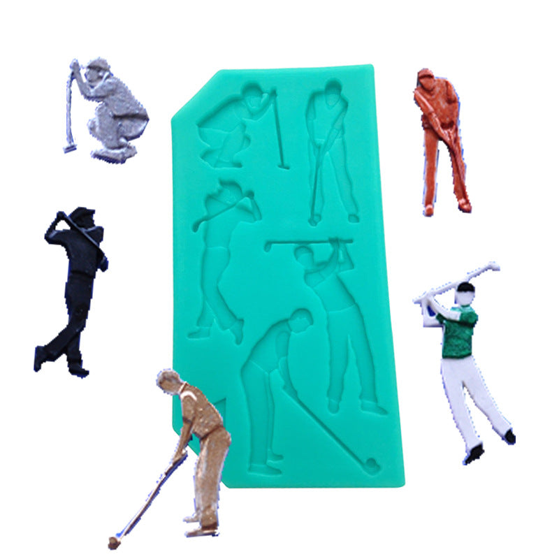 6 i 1 Sockerpasta Silikonform Golf  6 in 1 Golf Fondant  Silicone Mold