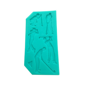 6 i 1 Sockerpasta Silikonform Golf  6 in 1 Golf Fondant  Silicone Mold