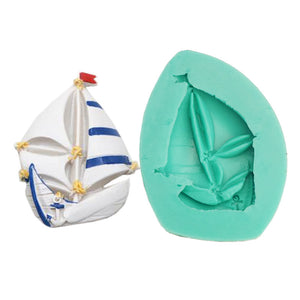 Segelbåt Sockerpasta  Silikonform-C Sailing Boat Fondant Silicone Mold -C