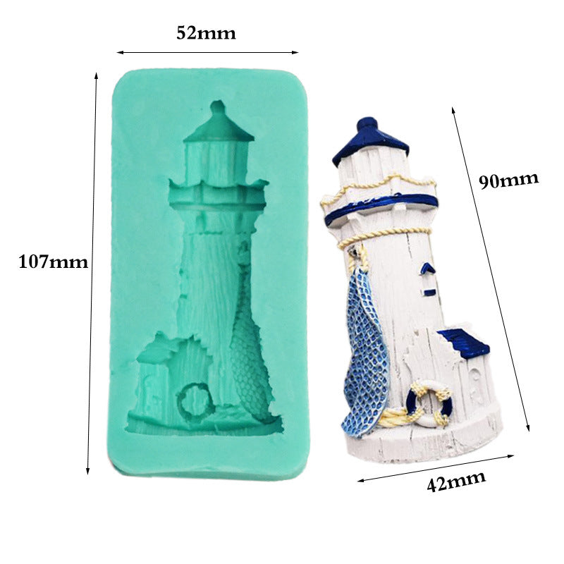 Fry Sockerpaste  Silikonform Segling Tårta Dekoration Lighthouse Fondant  Silicone Mold Outdoor Sailing Cake Decoroation
