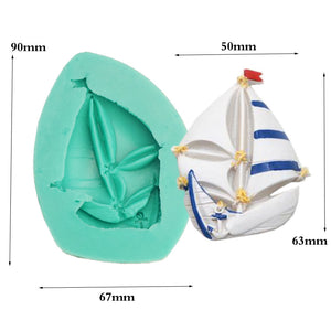 Segelbåt Sockerpasta  Silikonform-A    Sailing Boat Fondant Silicone Mold A