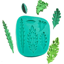 Ladda upp bild till gallerivisning, 5 i 1 L Fondant Silikonformar  Löv, 5 in 1 Leaf Silicone Mold
