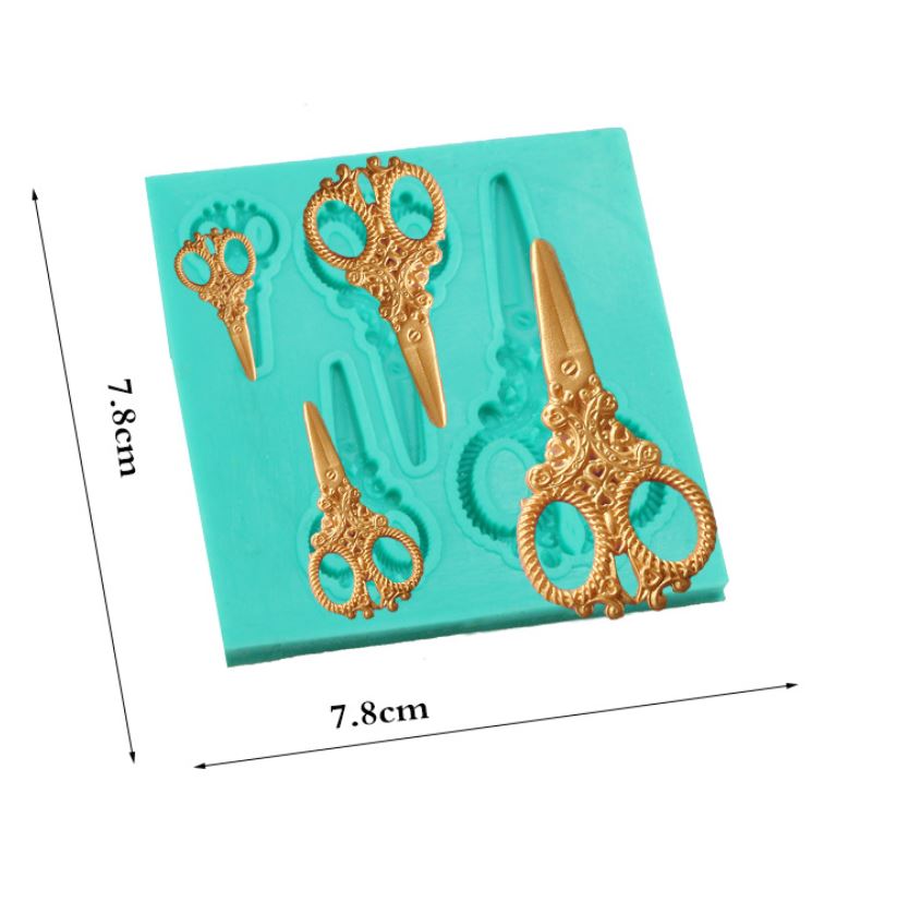 4 i 1  Bland Silikonform Sy Sax  4 in 1 Mixed Sewing Scissors Silicone Mold