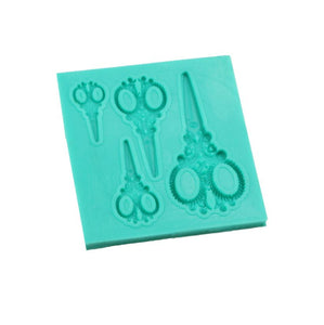 4 i 1  Bland Silikonform Sy Sax  4 in 1 Mixed Sewing Scissors Silicone Mold
