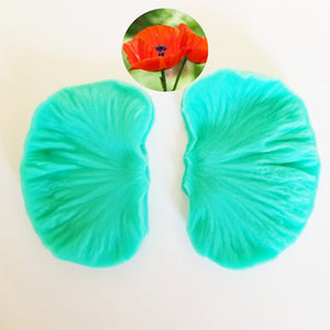 Dubbel Veiner Silikonformar Vallmo Blomma Double-Sided Vein Poppy Flower Silicone Mold-L
