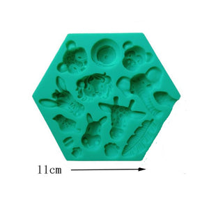 8 i 1 Små Bland Skog Djungel Djur Silikonform 8 in 1  Small  Mixed Jungle Forest Animal Silicone Mold