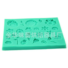 Ladda upp bild till gallerivisning, 22 i 1 Blandad Blommor Silikonformar  12 in 1 Mixed Flowers Fondant Silicone Mold
