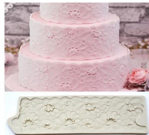 Silikonform  Broderade Blommor     Extral Long Embroidered Flower Pattern Mat