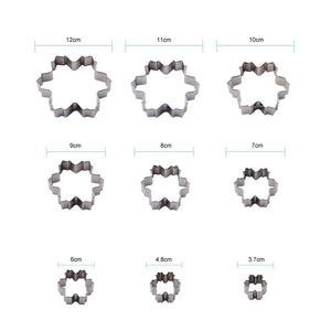 9 St/Pack Utstickare Pepparkaksformar - 9 PCS/Set  Snow Flake Ginger Cookie Cutter/ 9 St/Set Snöflingor Kaksformar