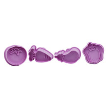 Ladda upp bild till gallerivisning, 4 St/Pack Grönsaker Kakstämplar Utstickare 4 PCS/Set Veggetable Press Stamp Cookie Fondant Cutter Mold
