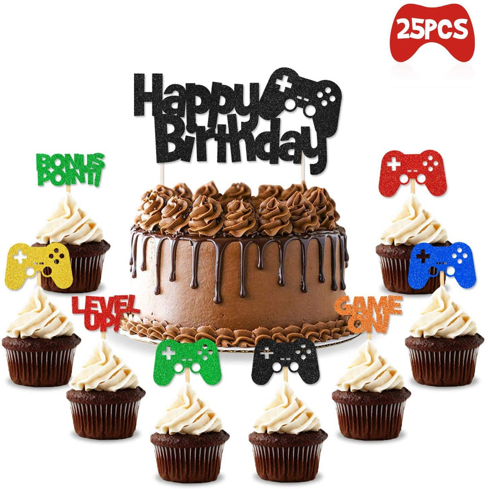 25 St/Pack Digital spel Temafest Tåtor & Cupcake Dekoration Cupcake Picks  25 PCS/Set Digital Game Themed Party Decoration