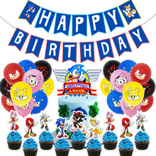 Ladda upp bild till gallerivisning, 47 St/Pack Sonic The Hedgehog Temafest Dekoration 47 PCS /Set Sonic Themed  Birthday Party Decoration
