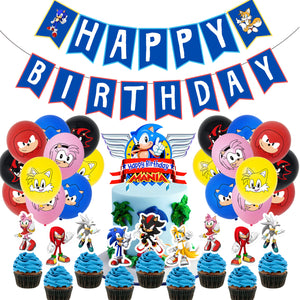 47 St/Pack Sonic The Hedgehog Temafest Dekoration 47 PCS /Set Sonic Themed  Birthday Party Decoration