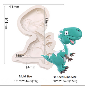 8 St/Pack Dinosaurier Silikonform  (S -M)  8PCS/Set Dinosaur Silicon Mold (S -M)