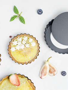 Pajform med lös botten  Small Pizza Pie Quiche Tart Loose Base Pan 4PCS/SET-4.5 inch