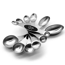 Ladda upp bild till gallerivisning, Magnetisk Måttsats,Mätsked Rustfrit Stål Double End Stainless Steel Magnetic Measuring Spoon
