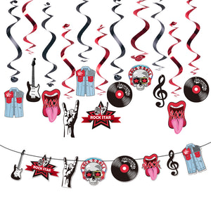 Rock Roll Musik Temafestdekoration