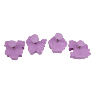 4 St/Pack Baby Shower Kakstämplar  Utstickare Fondant 4 PCS Baby Shower New Baby Press Stamp Cookie Fondant Cutter Mold