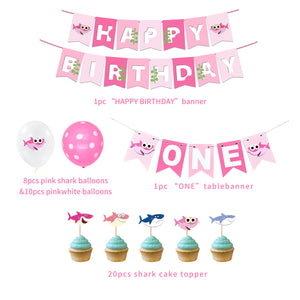 41 St/Pack Bebis Haj Temafest Dekoration  41 PCS/Set Baby Shark Themed Party Decoration