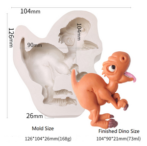 5 St/Pack  Dinosaurier Silikonform  Collection 6 5 PCS/Set Dinosaur Silicon Mold (4 S M & 1 Big)