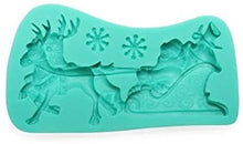 Ladda upp bild till gallerivisning, Tomten på släde silikonform Santa on Sleigh Silicone Mold Sockerpasta Fondant Lera
