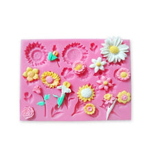 Ladda upp bild till gallerivisning, 22 i 1 Blandad Blommor Silikonformar  12 in 1 Mixed Flowers Fondant Silicone Mold
