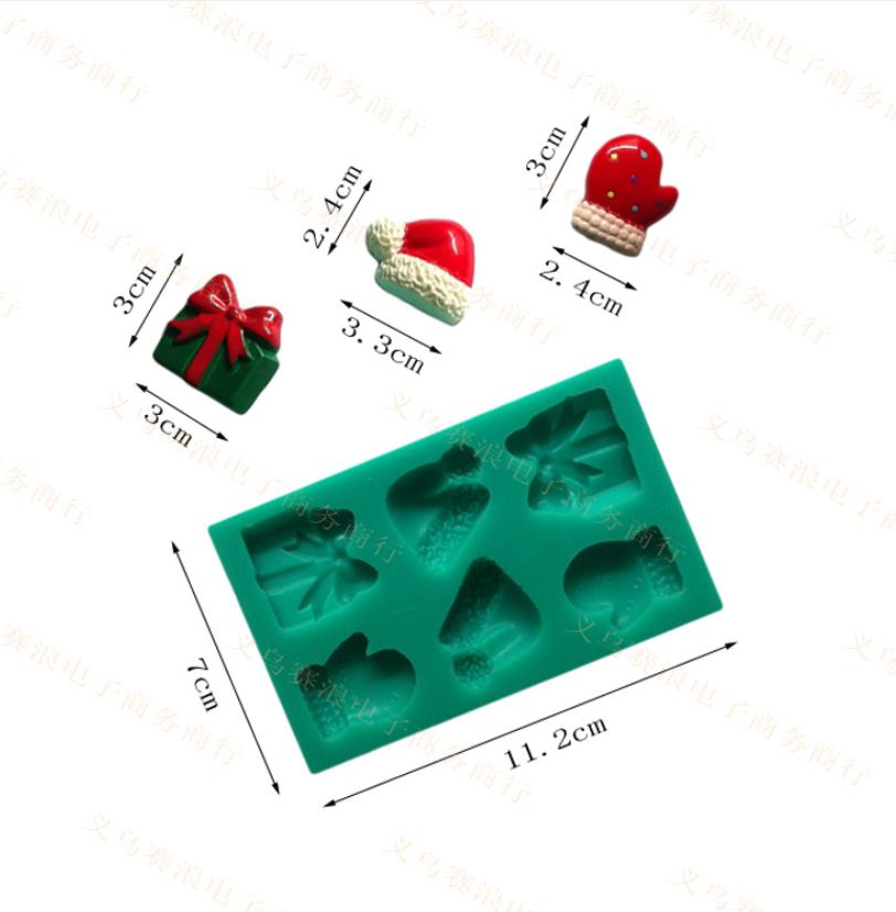 3 *2  Jul Silikonformar Fondant Choklad 3*2 Christmas Silicone Mold