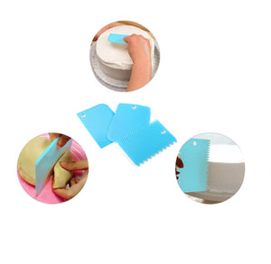 3st-Pack Degskrapa  Kamskrapa  Smörcräm  Small Dough, Pastry Buttercream  Icing Scrapper-3 PCS/Set