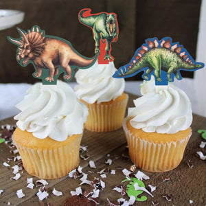 12 St/Pack Dinosaurie Cupcake Fest Picks 12 PCS/Set Dinosaur Cupcake Topper Party Decoration