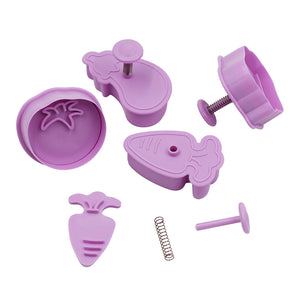 4 St/Pack Grönsaker Kakstämplar Utstickare 4 PCS/Set Veggetable Press Stamp Cookie Fondant Cutter Mold