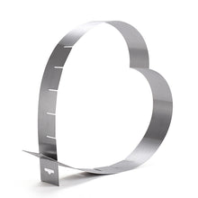 Ladda upp bild till gallerivisning, Justerbar Hjärtformad Tartring Rostfritt Stål --Adjustable Stainless Cake Cutting Ring- Heart Shape
