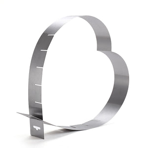 Justerbar Hjärtformad Tartring Rostfritt Stål --Adjustable Stainless Cake Cutting Ring- Heart Shape